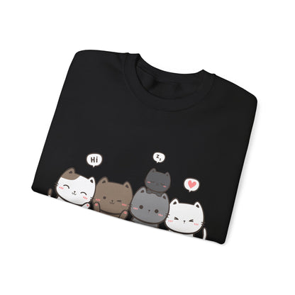 Cute Cat Crewneck Sweatshirt | Funny Animal Apparel and Kawaii Style | True North