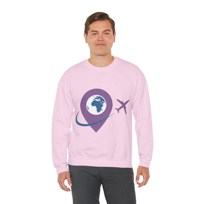 Travel Inspired Sweatshirt | Globe and Airplane Design | True North