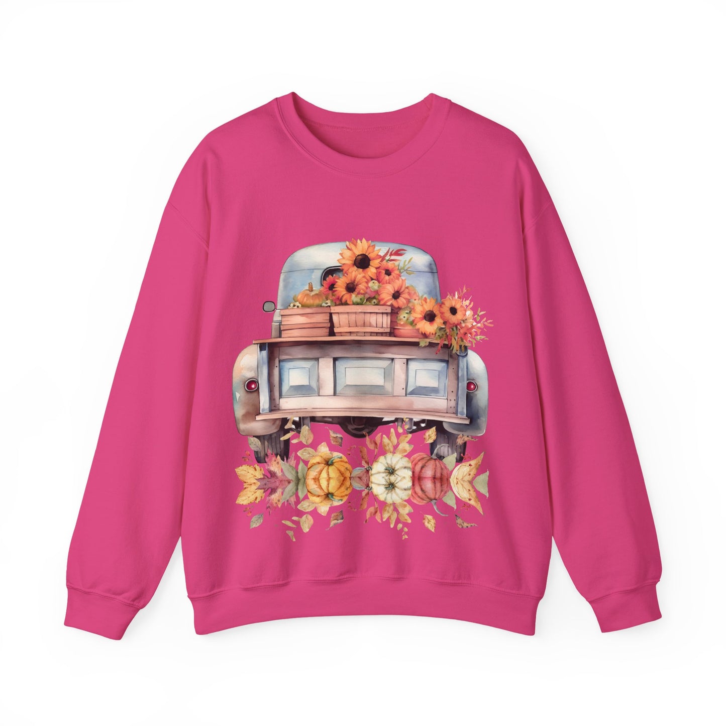 Fall Floral Truck Crewneck Sweatshirt | Autumn Apparel | True North