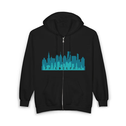 Stylish Urban Hoodie | Philadelphia Skyline Zip Sweatshirt | True North