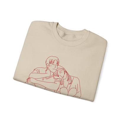 Couple Sketch Crewneck Sweatshirt | Cozy Anniversary Gift | True North