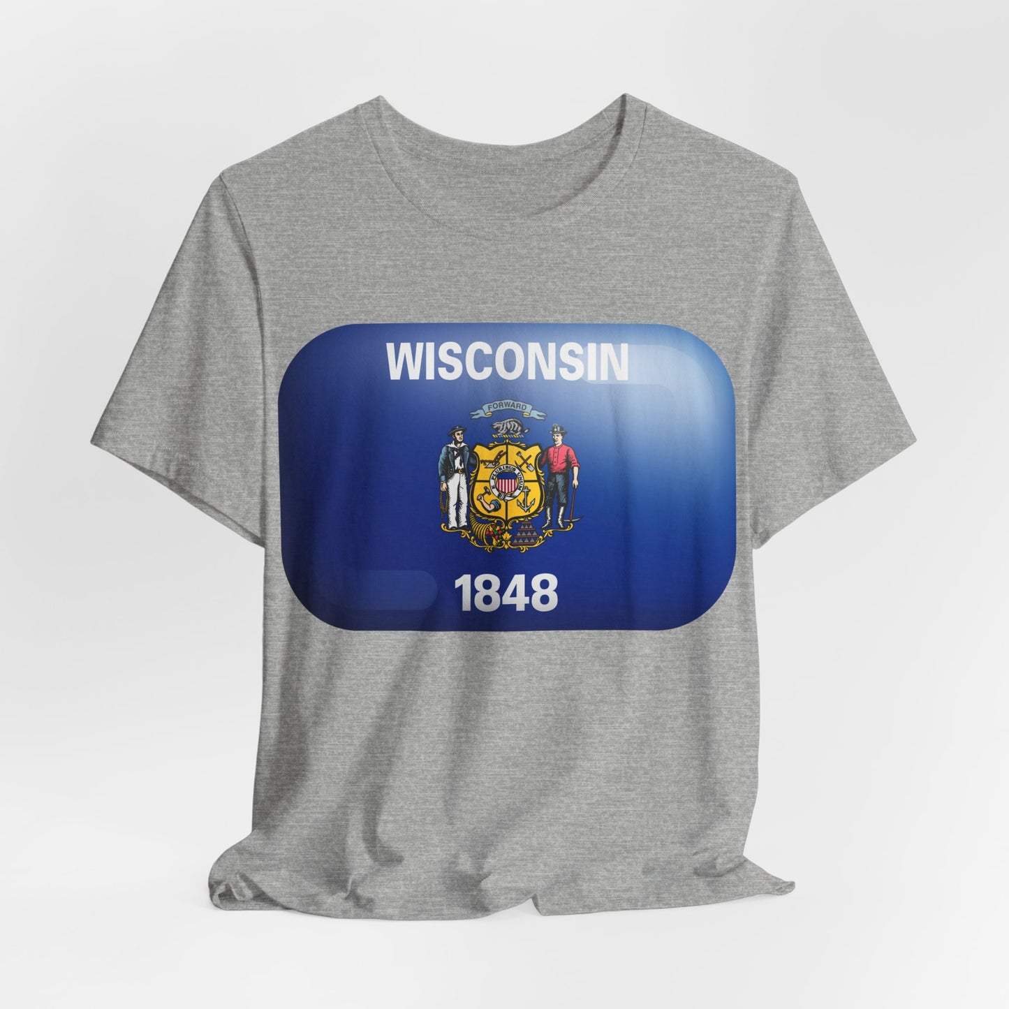 Wisconsin Flag T‑Shirt – State Pride Tee (WISCONSIN 1848) MADISON JERSEY TEE