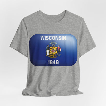 Wisconsin Flag T‑Shirt – State Pride Tee (WISCONSIN 1848) MADISON JERSEY TEE
