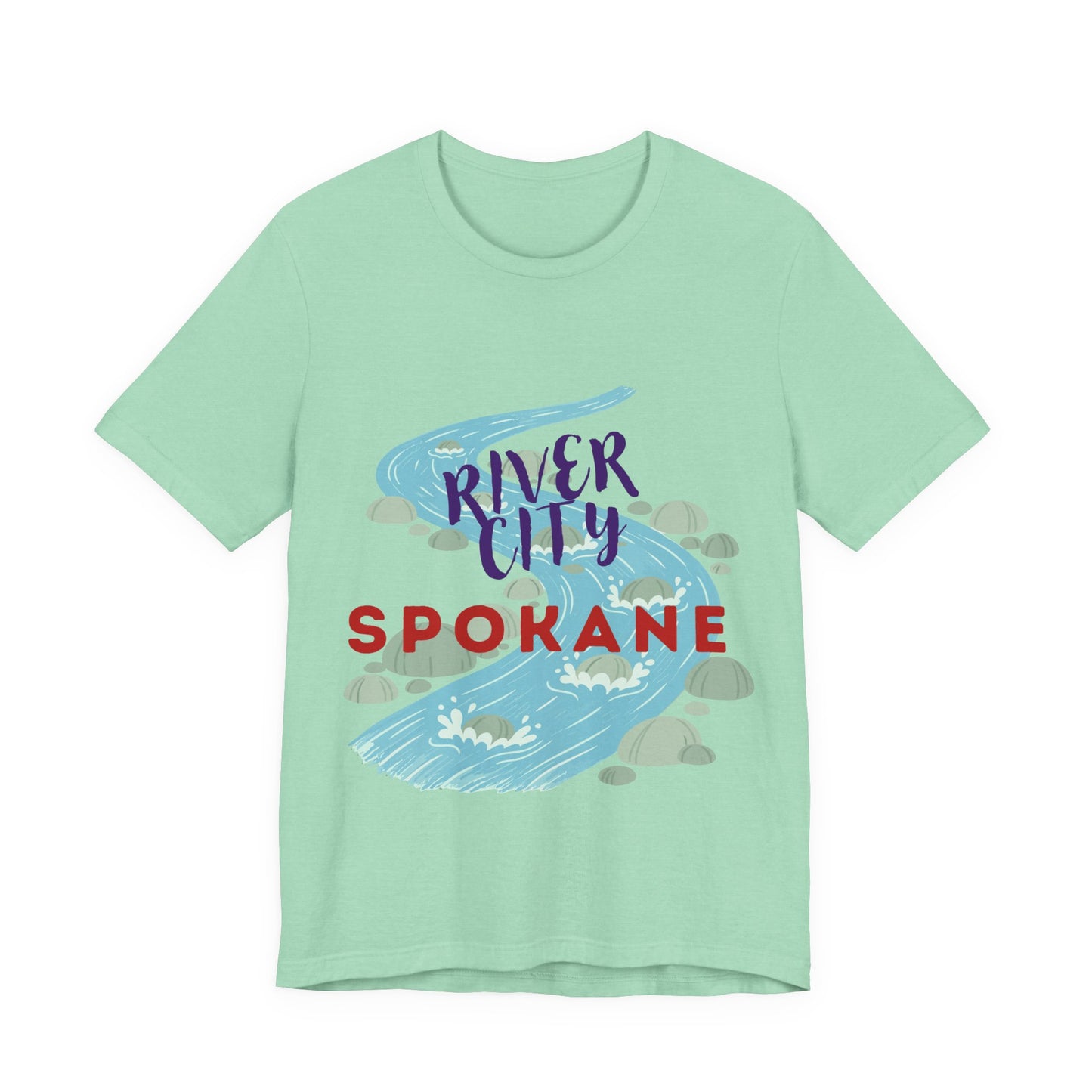 River City Spokane Graphic Tee — Watercolor River Design