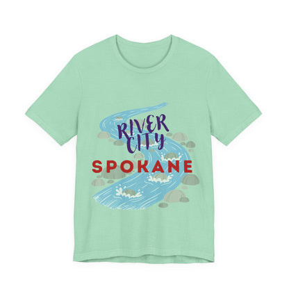 River City Spokane Graphic Tee — Watercolor River Design