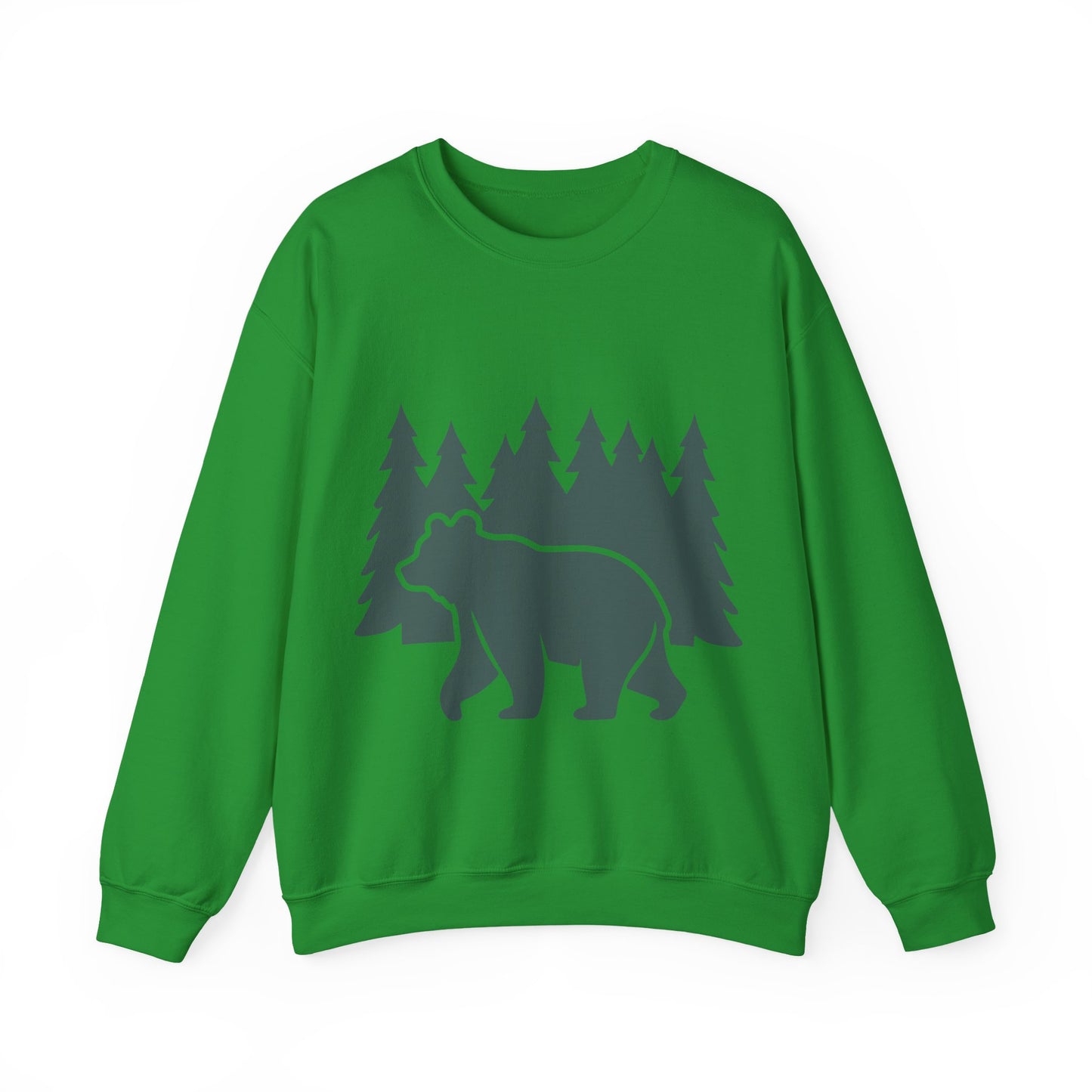 Cozy Bear Forest Crewneck Sweatshirt | Hiking, Camping, and Nature Lovers | True North