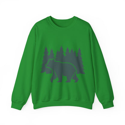 Cozy Bear Forest Crewneck Sweatshirt | Hiking, Camping, and Nature Lovers | True North