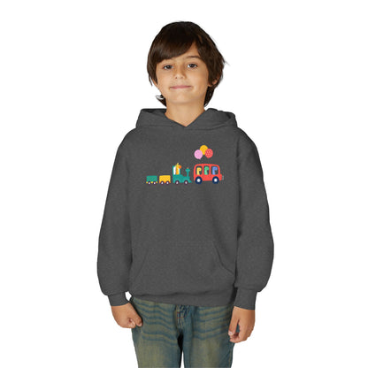 Fun Dinosaur Kids Party Hoodie | Train Design | True North