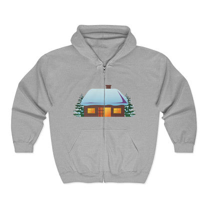 Cozy Winter Hoodie | Cabin Design Zip Sweatshirt for Holiday Apparel | True North