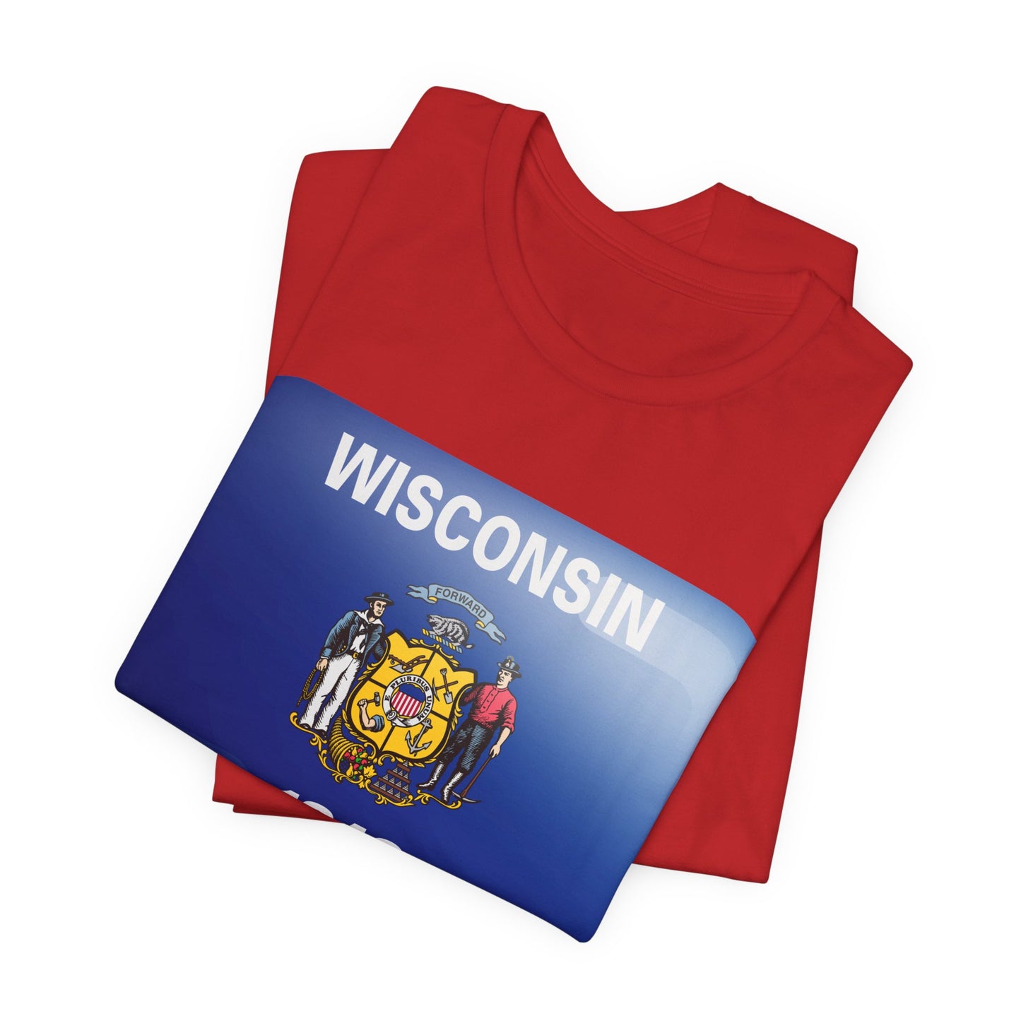Wisconsin Flag T‑Shirt – State Pride Tee (WISCONSIN 1848) MADISON JERSEY TEE