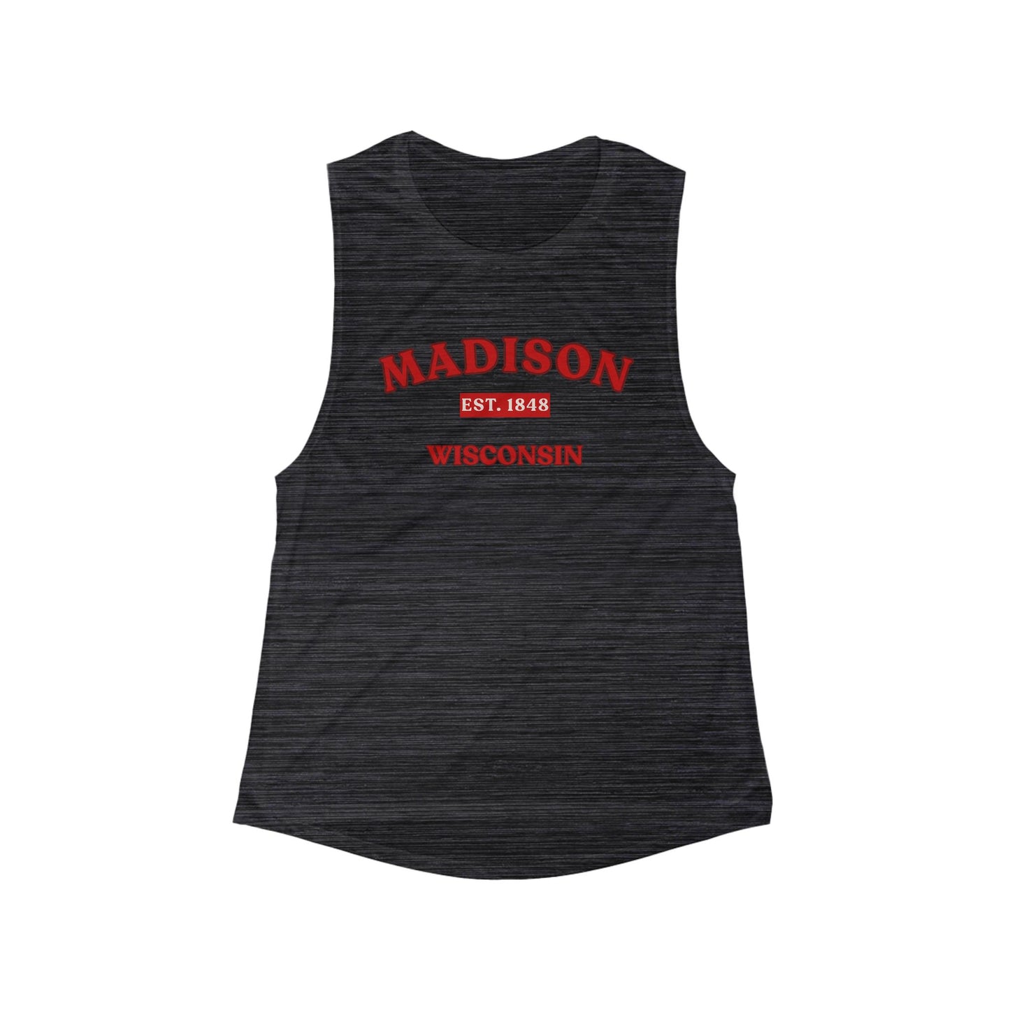 Madison Est. 1848 Wisconsin Women Flowy Scoop Tank Top | Soft Premium Fit | True North