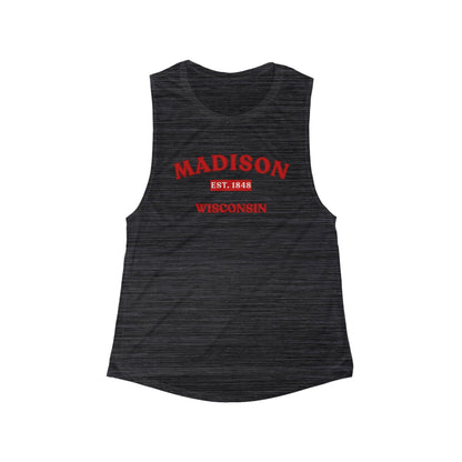 Madison Est. 1848 Wisconsin Women Flowy Scoop Tank Top | Soft Premium Fit | True North