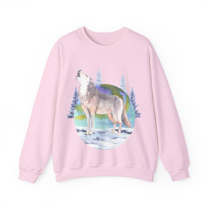 Wolf Howling Crewneck Sweatshirt | Animal and Nature Lovers | True North