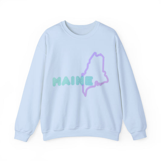 Maine Neon Outline Sweatshirt | Local Pride Apparel | True North