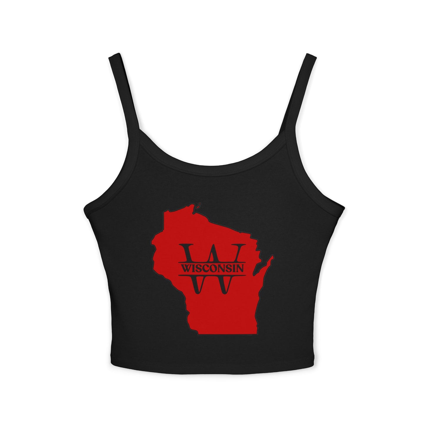 Wisconsin Map Women Spaghetti Tank Top | Soft Cotton | True North