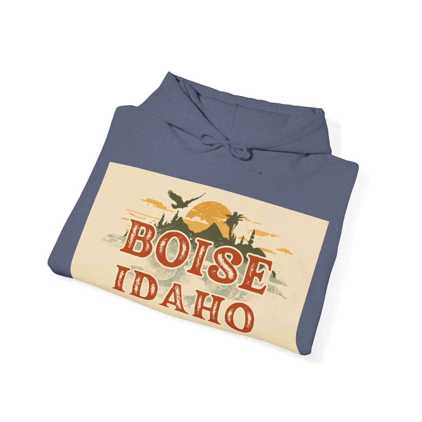 Boise Idaho Vintage Sunset Hoodie — Retro Cityscape Pullover