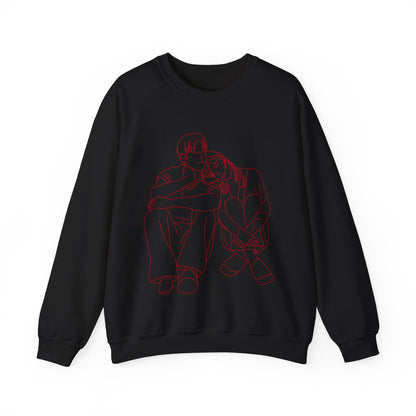 Couple Sketch Crewneck Sweatshirt | Cozy Anniversary Gift | True North