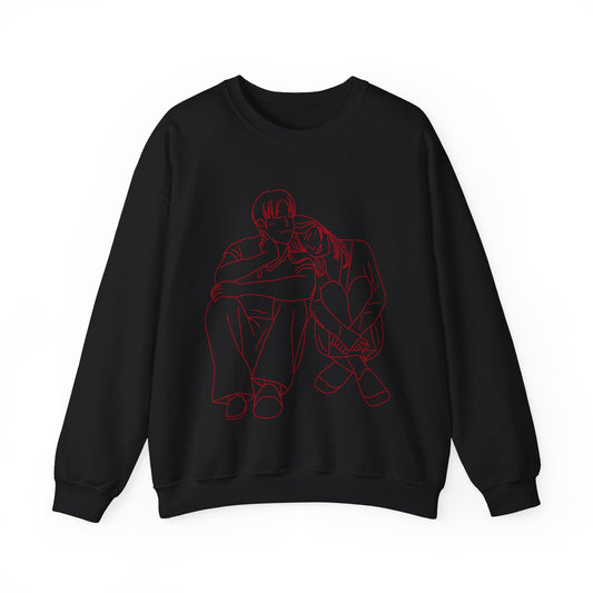Couple Sketch Crewneck Sweatshirt | Cozy Anniversary Gift | True North