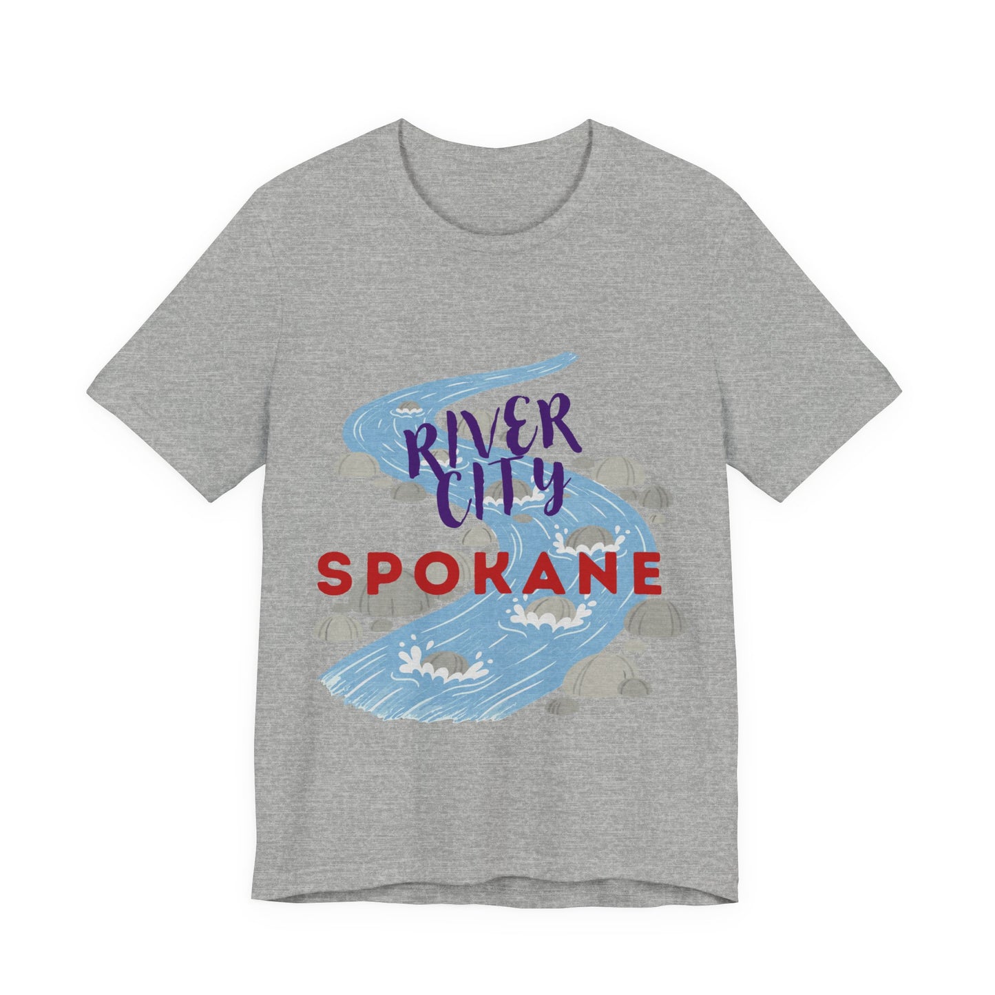 River City Spokane Graphic Tee — Watercolor River Design