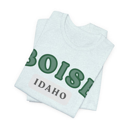Boise Idaho Retro Collegiate T-Shirt — Vintage Green City Tee