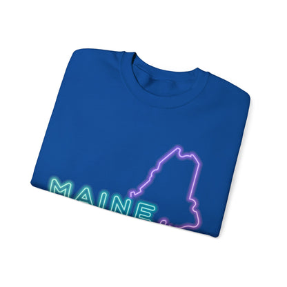 Maine Neon Outline Sweatshirt | Local Pride Apparel | True North