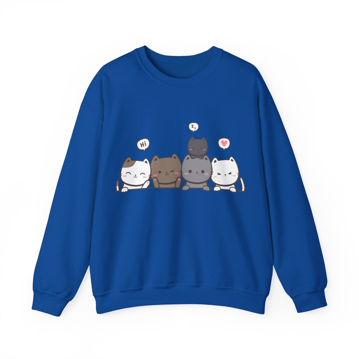 Cute Cat Crewneck Sweatshirt | Funny Animal Apparel and Kawaii Style | True North