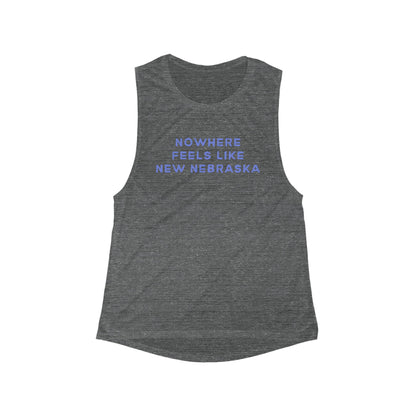 Nowhere Feels Like New Nebraska | Women’s Flowy Scoop Muscle Tank | True North