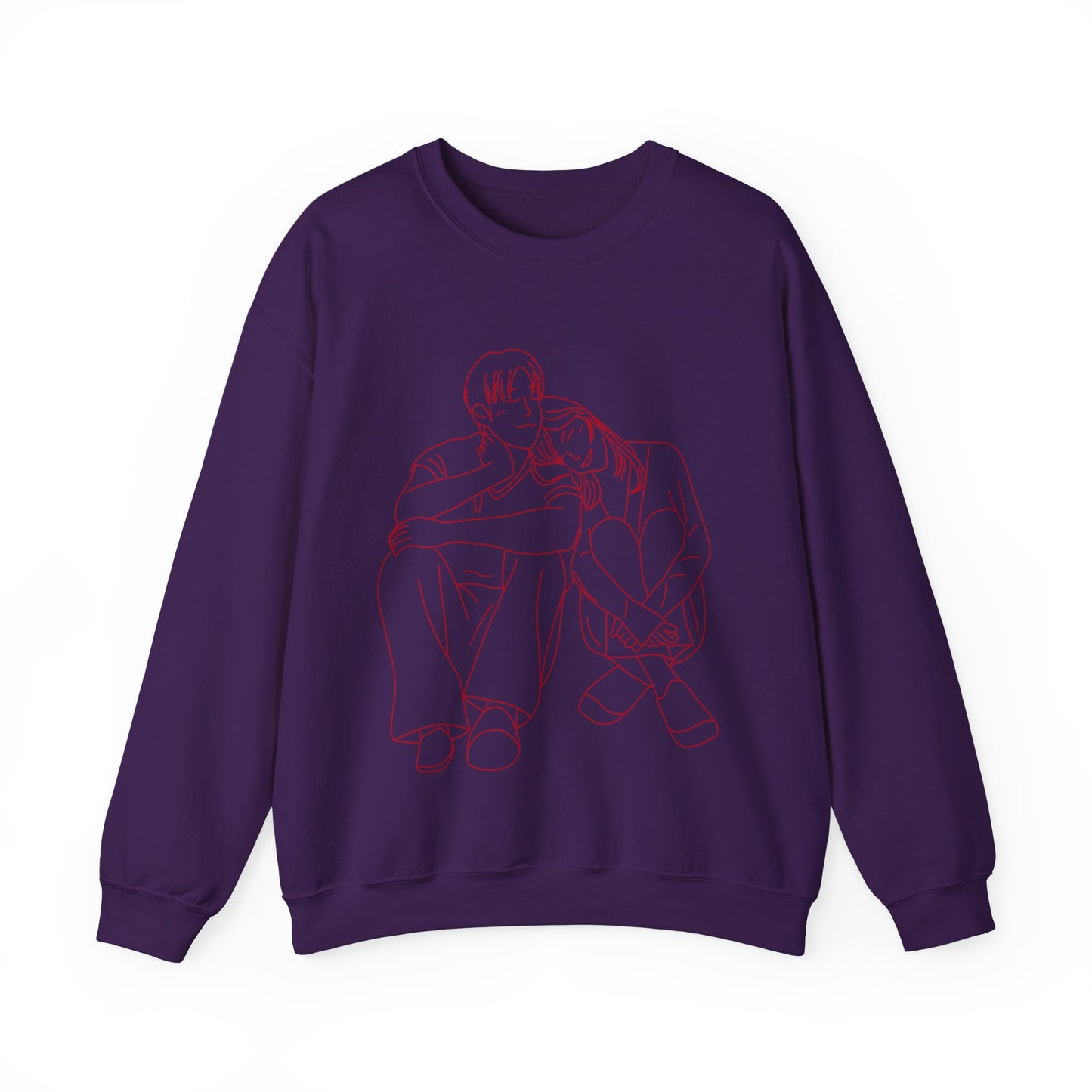 Couple Sketch Crewneck Sweatshirt | Cozy Anniversary Gift | True North