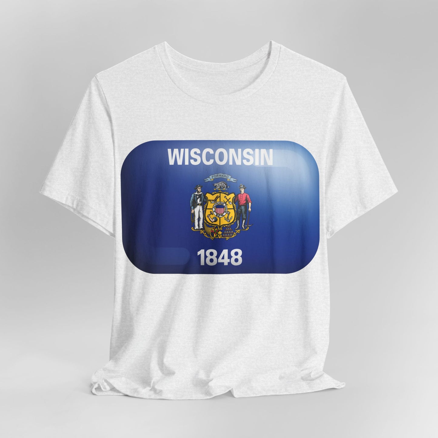 Wisconsin Flag T‑Shirt – State Pride Tee (WISCONSIN 1848) MADISON JERSEY TEE
