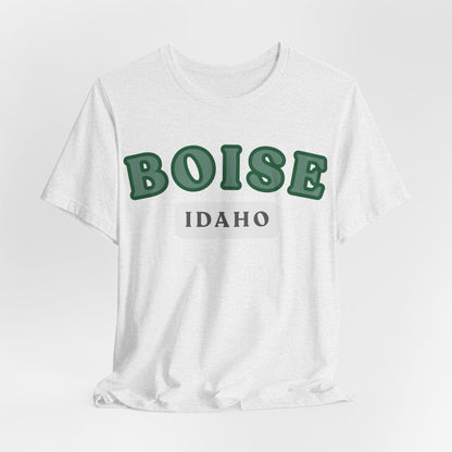 Boise Idaho Retro Collegiate T-Shirt — Vintage Green City Tee