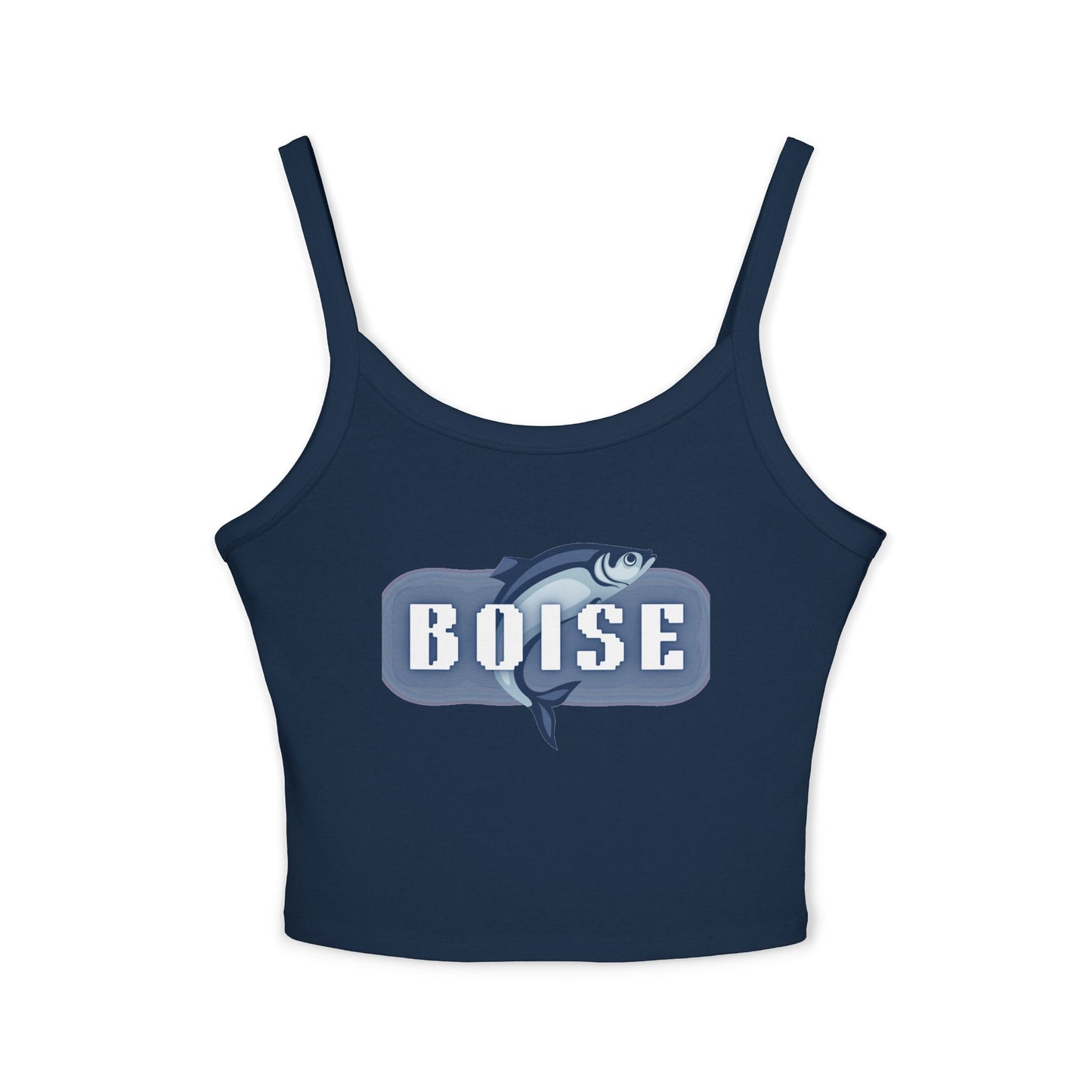 Boise Fish Graphic Tank Top — Women's Spaghetti Strap Crop