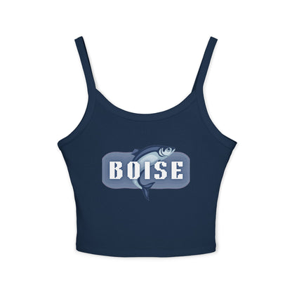 Boise Fish Graphic Tank Top — Women's Spaghetti Strap Crop