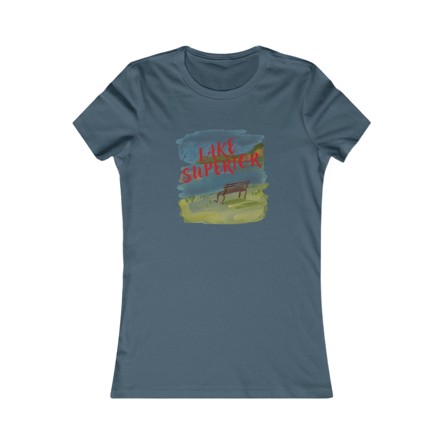 DULUTH Lake Superior Watercolor Tee — "Lake Superior" Scenic Women's T-Shirt