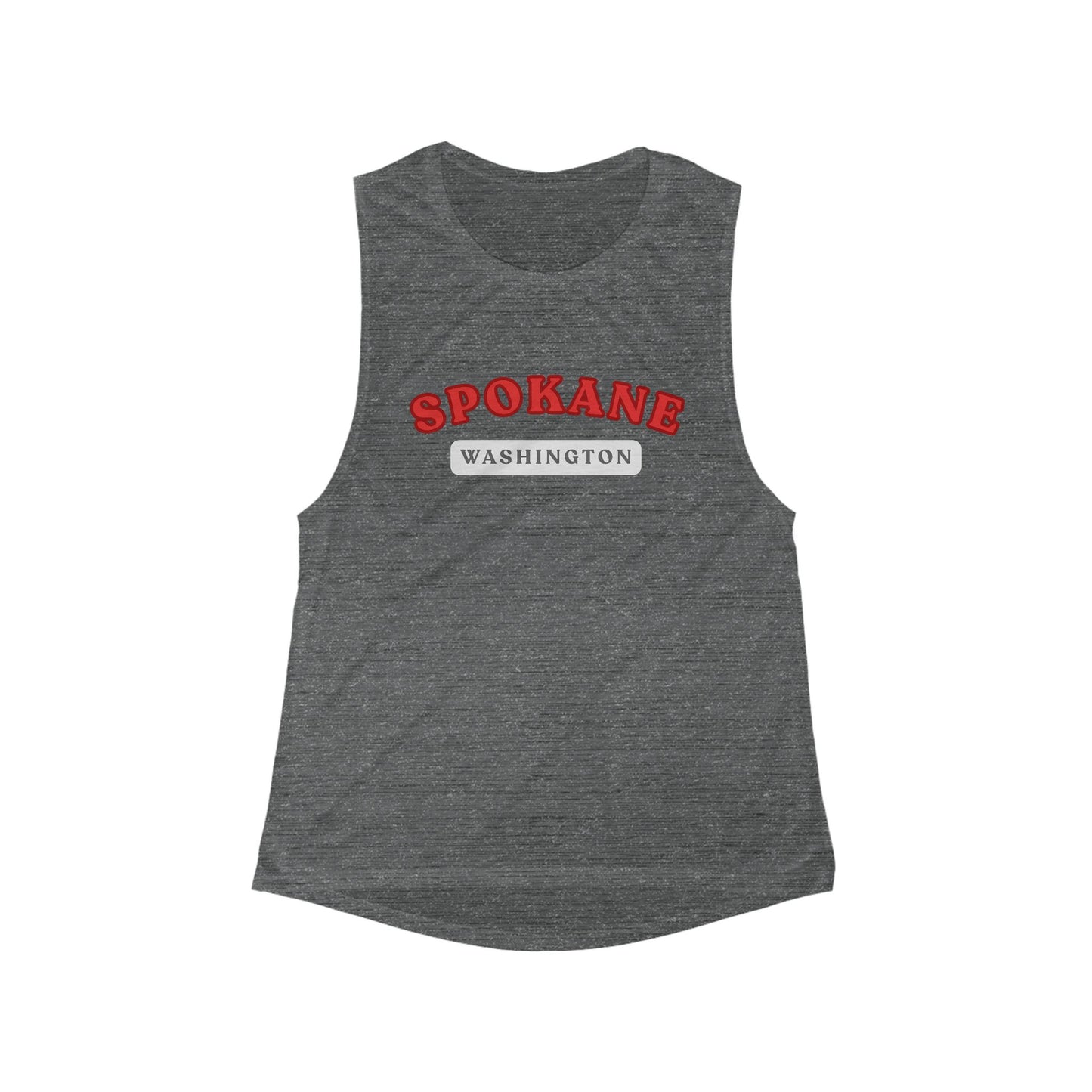 Spokane Washington Women's Flow Tank — Scoop Muscle City Tee