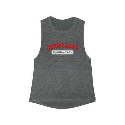 Spokane Washington Women's Flow Tank — Scoop Muscle City Tee