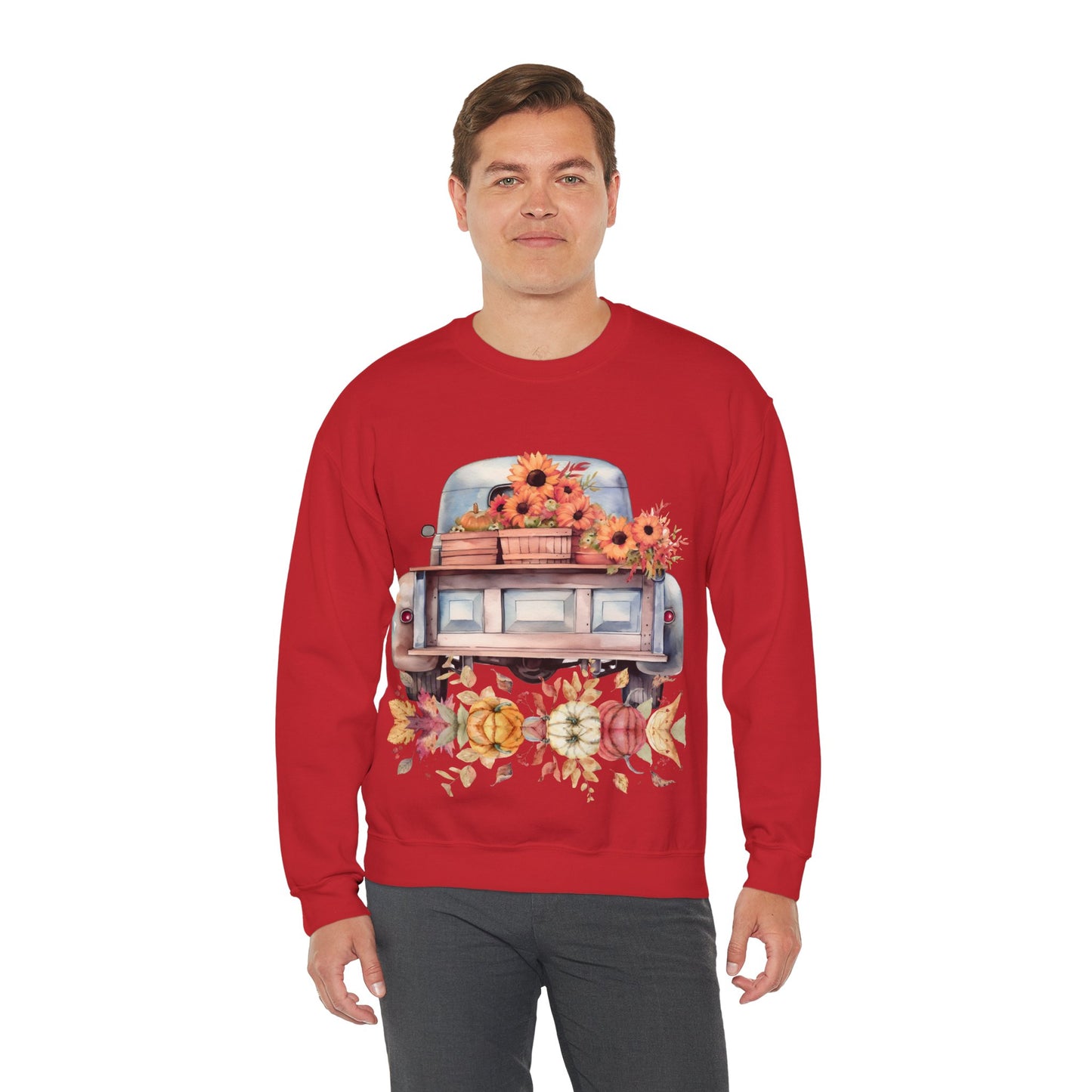 Fall Floral Truck Crewneck Sweatshirt | Autumn Apparel | True North