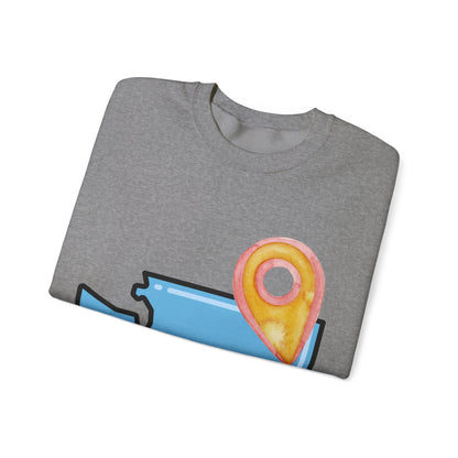 SPOKANE Sweatshirt with Location Pin – Cute Travel/Local Pride Crewneck