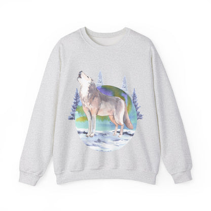 Wolf Howling Crewneck Sweatshirt | Animal and Nature Lovers | True North