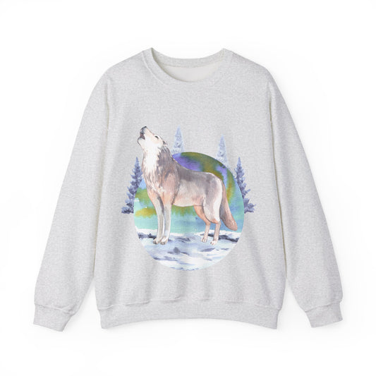 Wolf Howling Crewneck Sweatshirt | Animal and Nature Lovers | True North