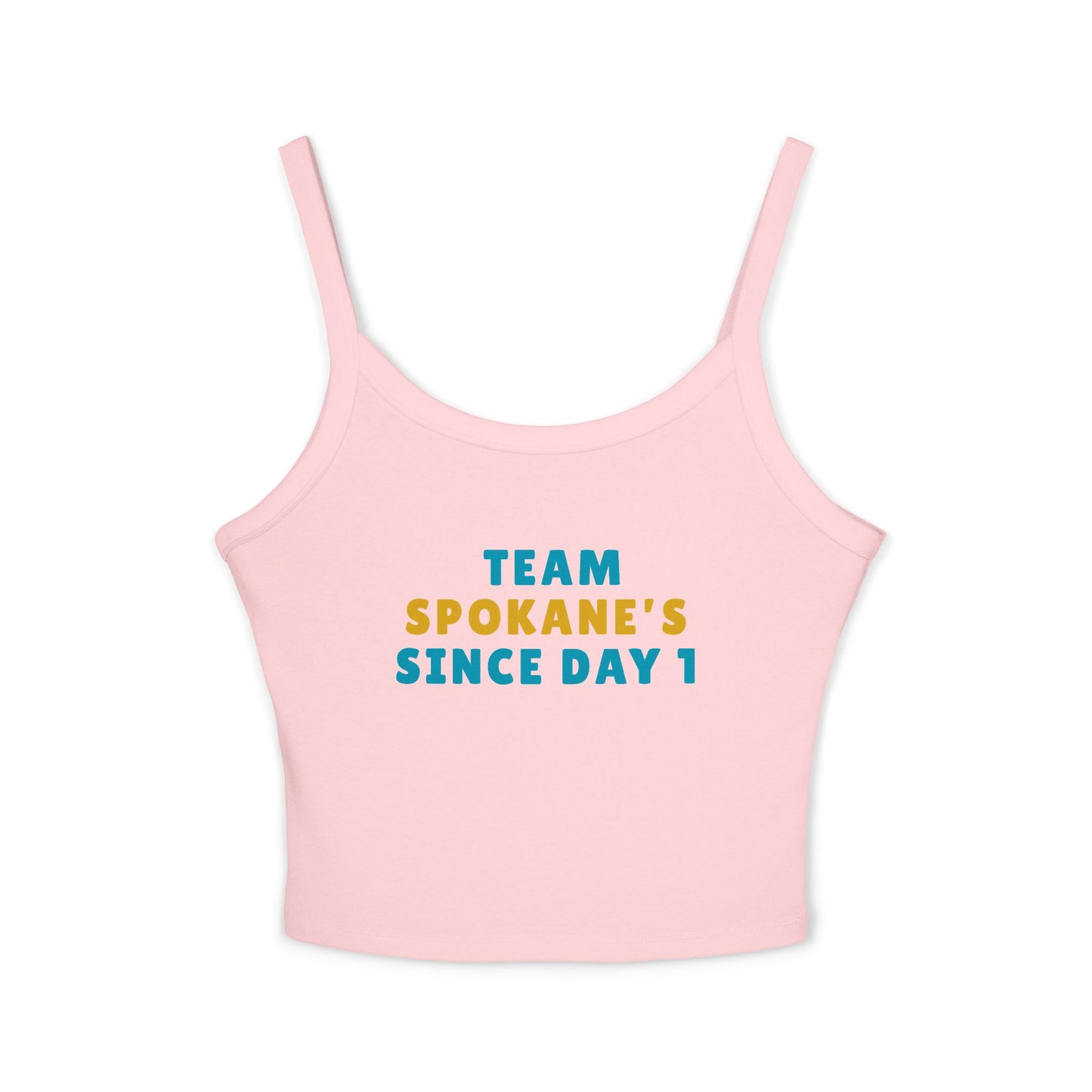 Team Spokane Crop Tank Top - "Team Spokane's Since Day 1" Spaghetti Strap