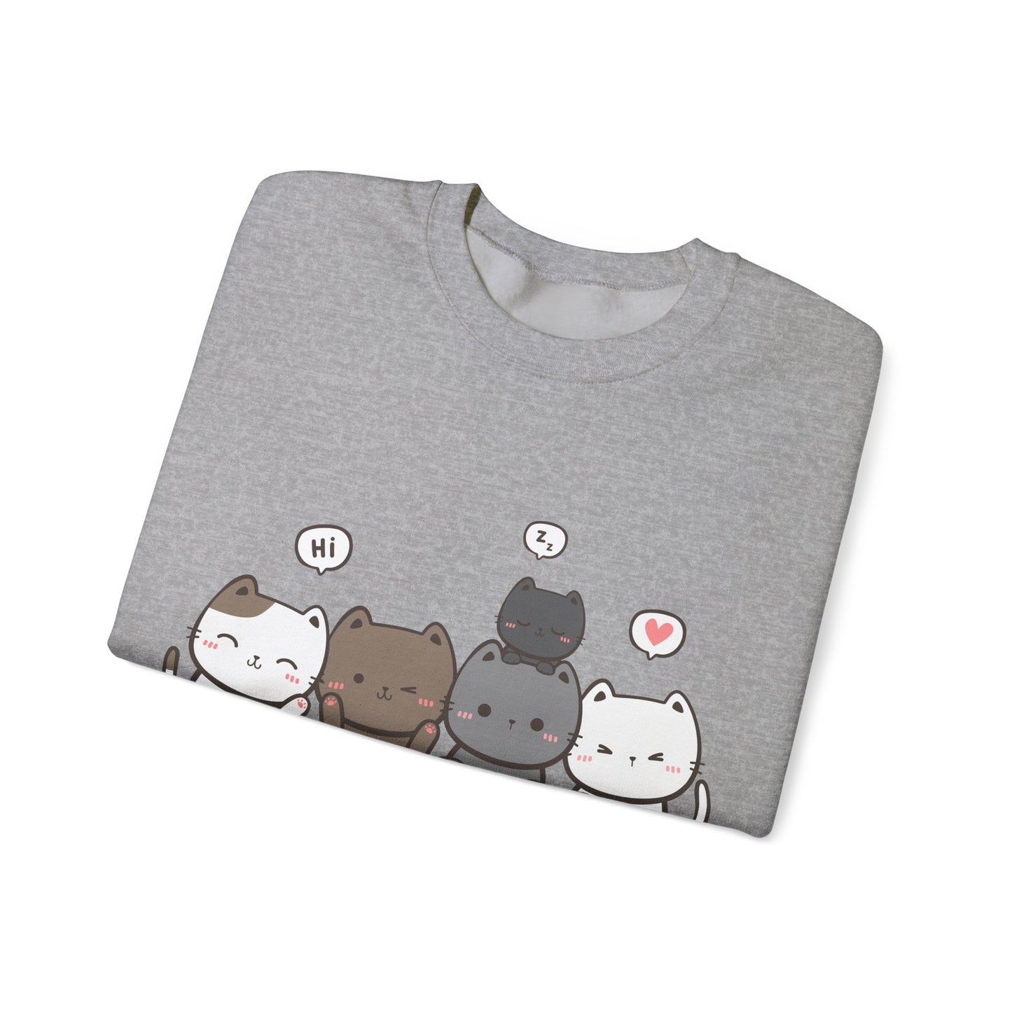 Cute Cat Crewneck Sweatshirt | Funny Animal Apparel and Kawaii Style | True North