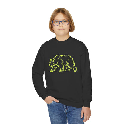 Youth Bear Sketch Crewneck Sweatshirt | Cozy Kids Pullover | True North
