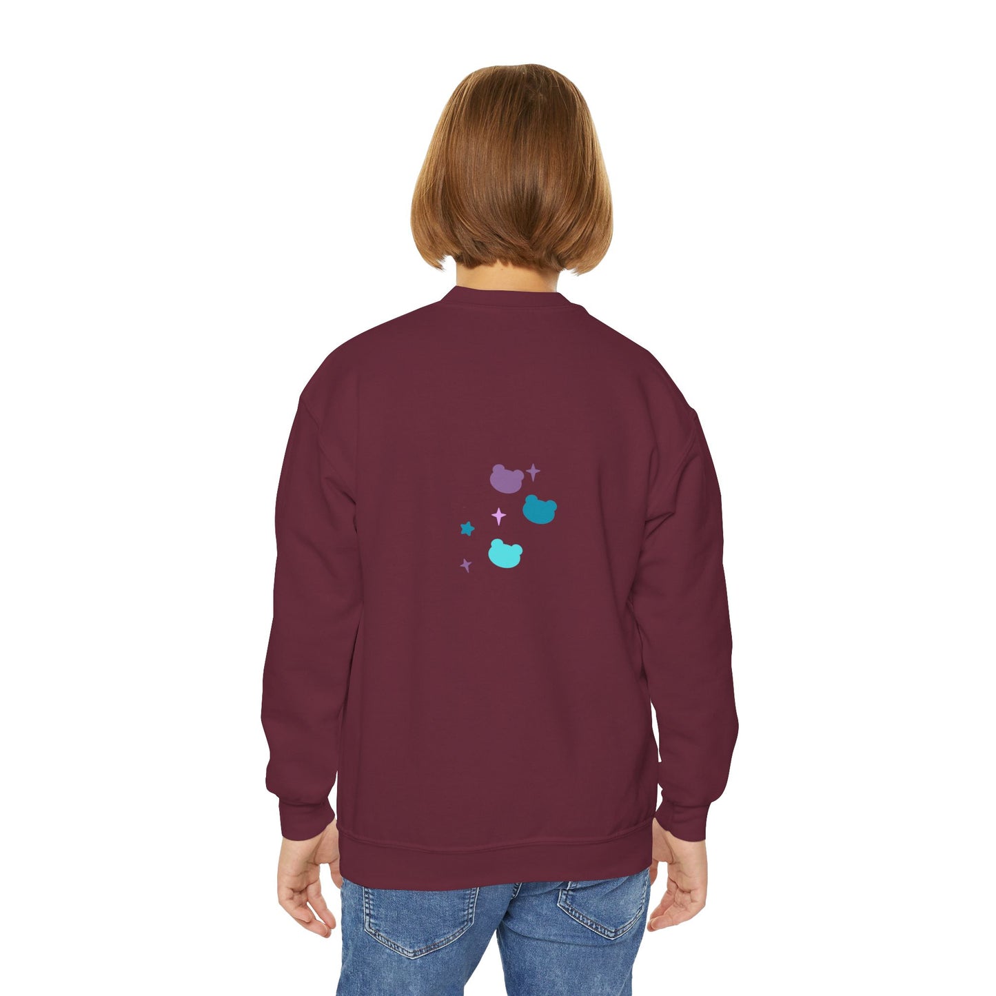 Youth Crewneck Sweatshirt with Cute Cat Design | Fall & Winter Fashion | True North