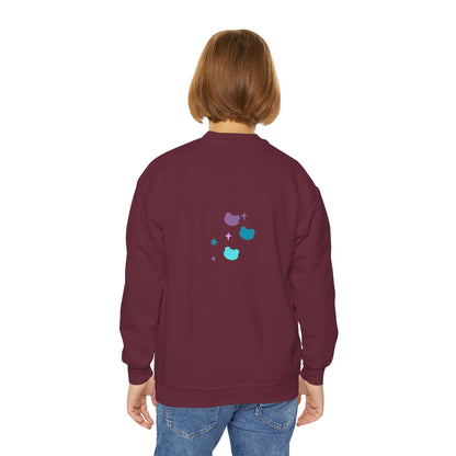 Youth Crewneck Sweatshirt with Cute Cat Design | Fall & Winter Fashion | True North
