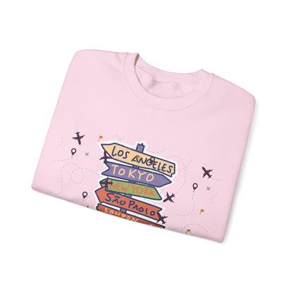 Travel Destination Crewneck Sweatshirt | Streetwear, Adventure Fashion, World Map Merch | True North