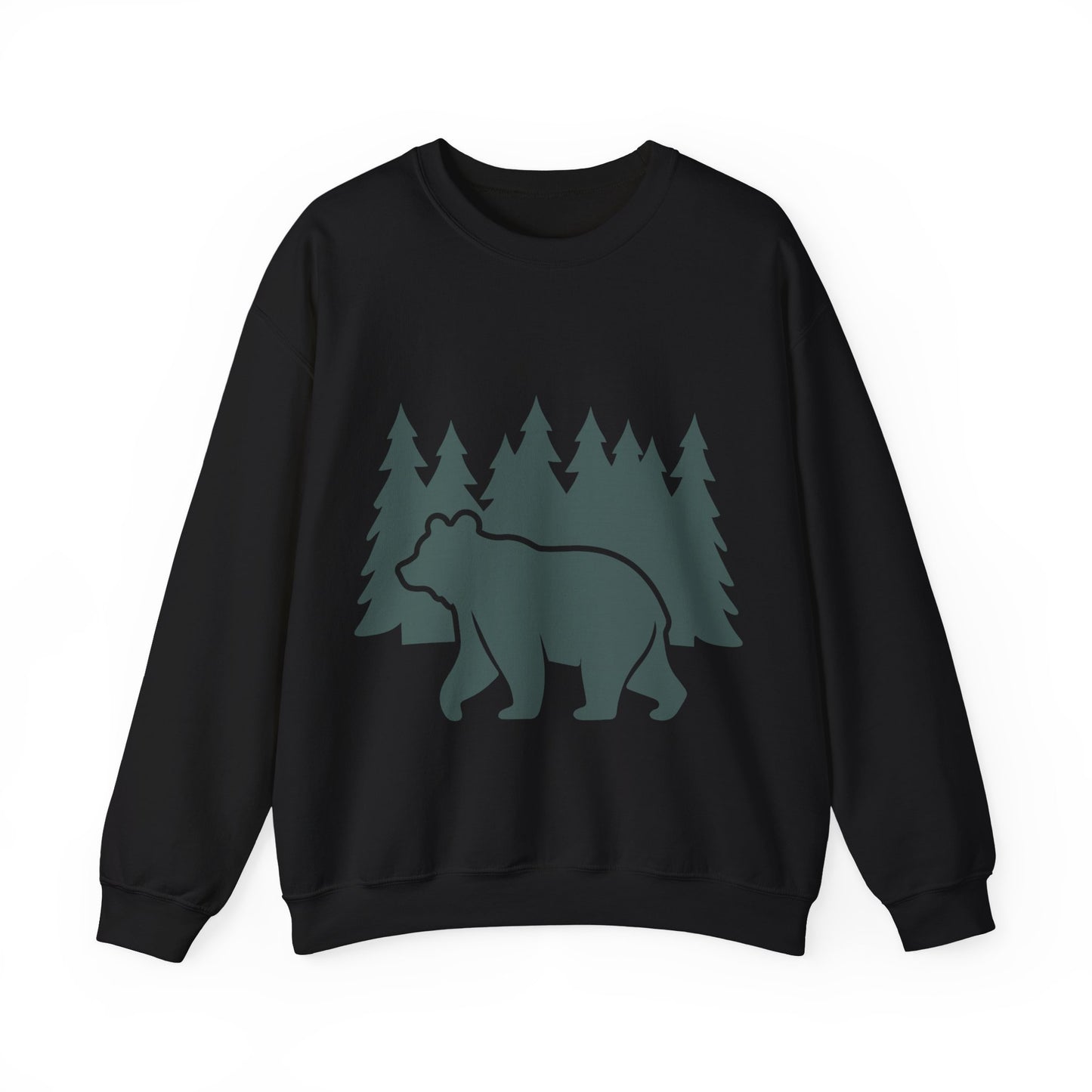 Cozy Bear Forest Crewneck Sweatshirt | Hiking, Camping, and Nature Lovers | True North
