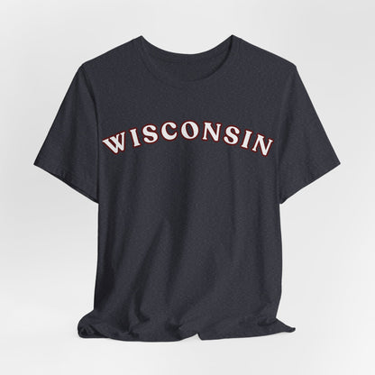 Wisconsin Arch Tee — Vintage Collegiate State T-Shirt MADISON JERSEY