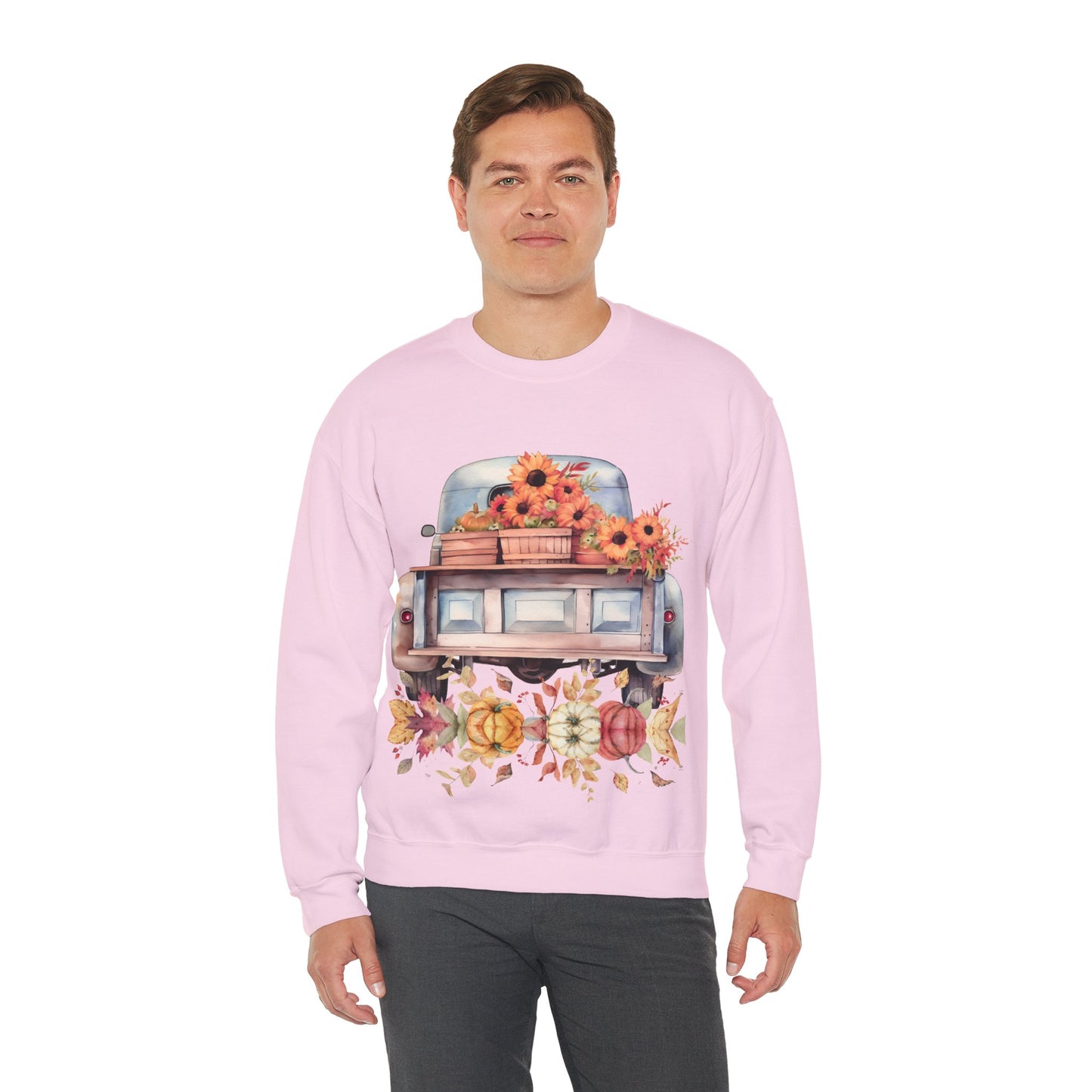 Fall Floral Truck Crewneck Sweatshirt | Autumn Apparel | True North