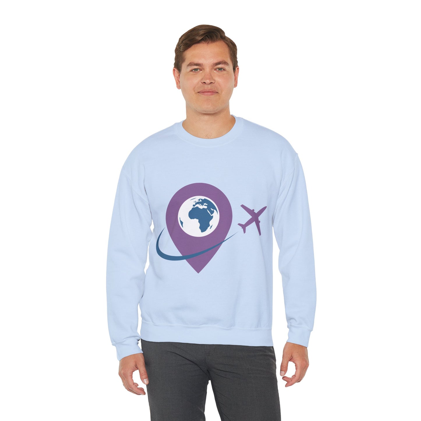 Travel Inspired Sweatshirt | Globe and Airplane Design | True North