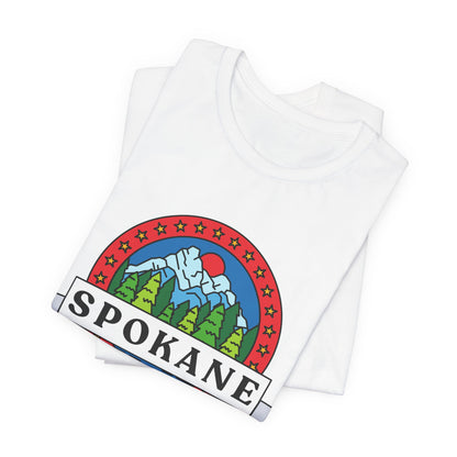 Spokane Mountain Badge T-Shirt – Scenic Riverfront Graphic Tee